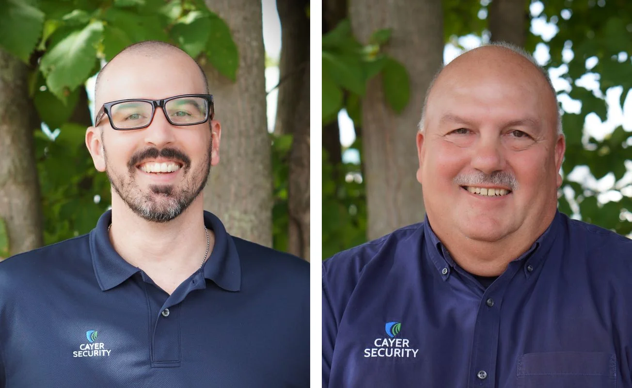 Headshots of Spencer Cayer and Bob Cayer of Cayer Security, side by side