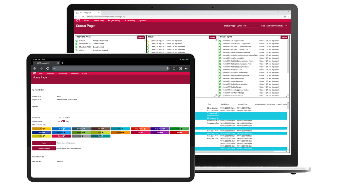 Protege GX Web Client screenshot