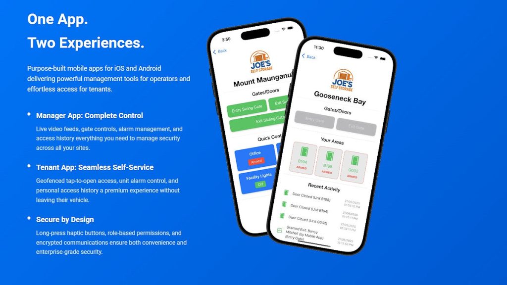 gxStorAccess: Mobile-First Self-Storage Security Platform With ICT Protege GX Integration