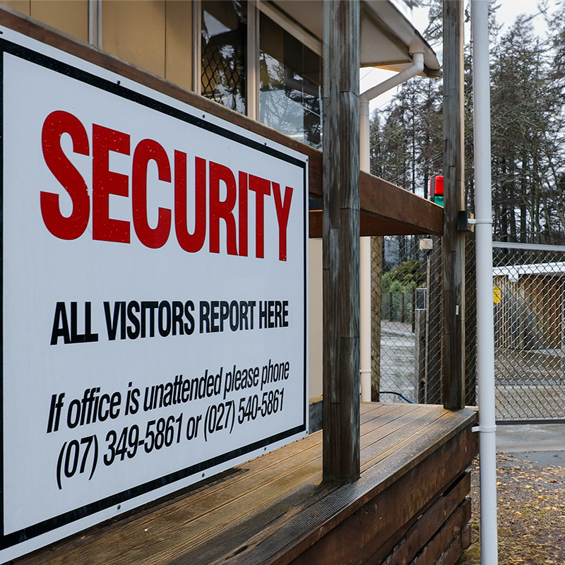 Security office at Red Stag Timber