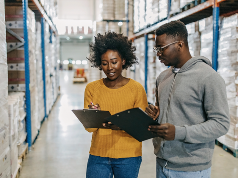 Inventory take in a warehouse
