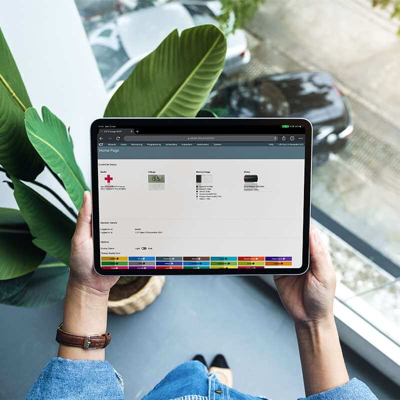 Protege WX running on a tablet