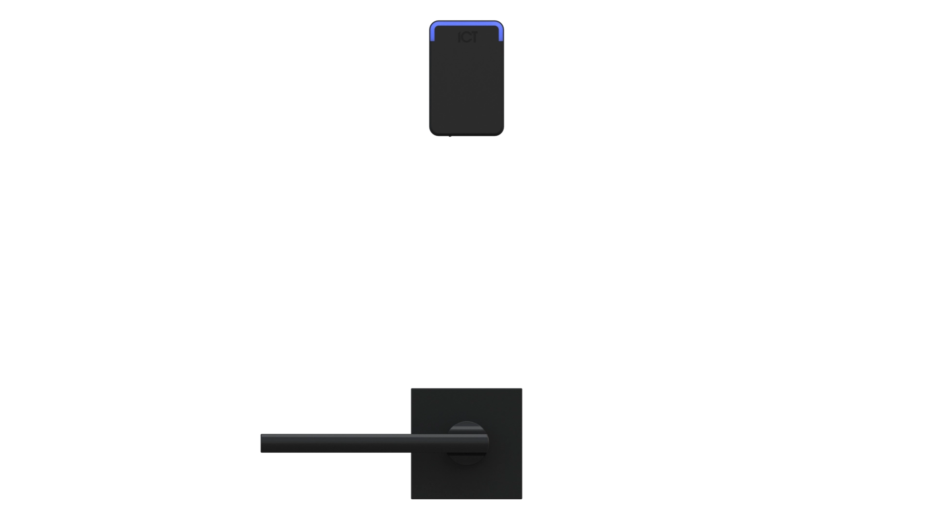 Rear Mount Mortise front, black finish — alternate angle