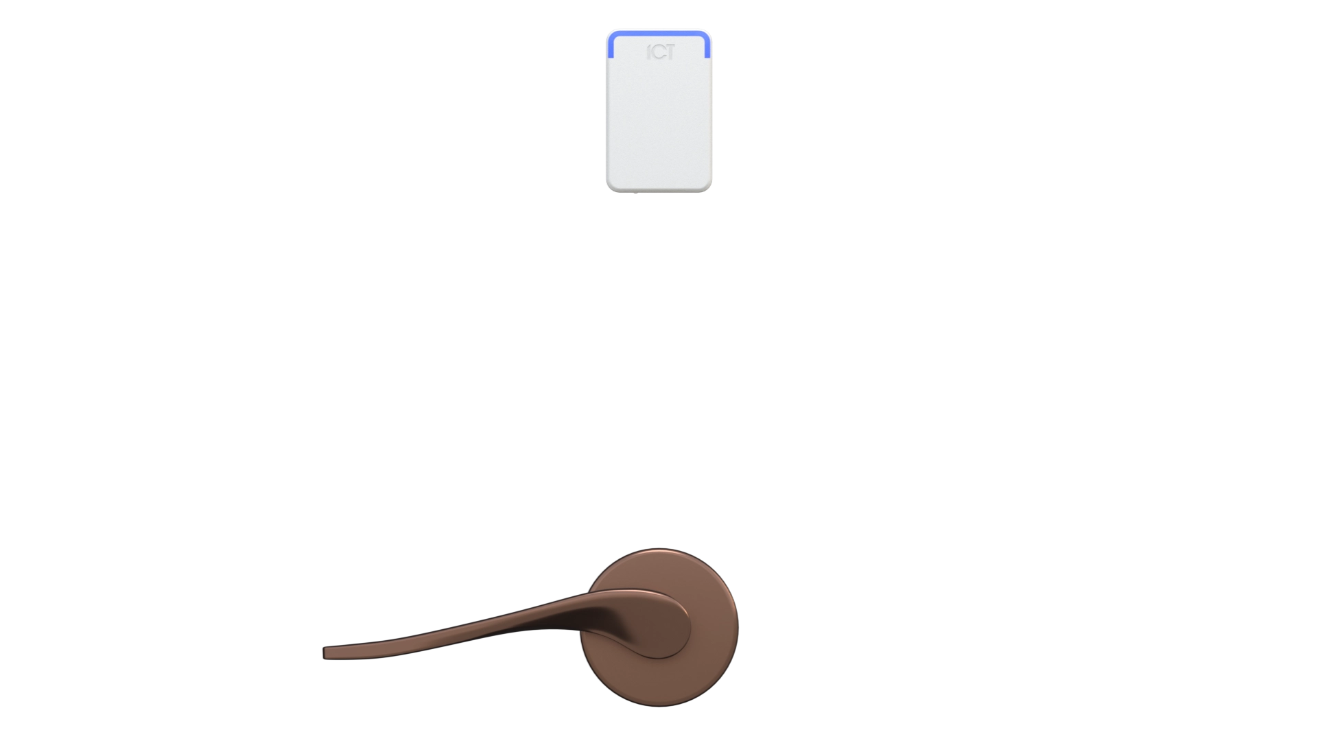 Rear Mount Mortise front, white finish — alternate angle