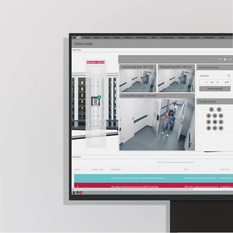 a computer screen displaying status pages on it