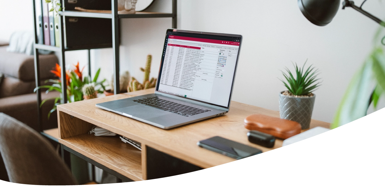 Laptop at desk